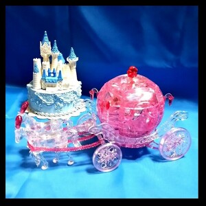 3D crystal puzzle Disney figure solid puzzle crystal guarantee Lee sinterela castle pink horse car figure set wedding 