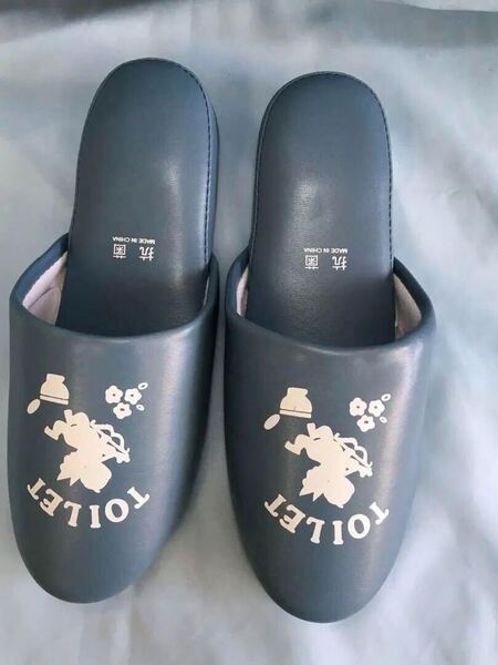 トイレスリッパ エンジェル ブルー 合皮 抗菌 新品未使用