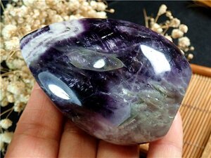 「在庫処分」天然～愛の守護石～夢幻紫水晶アメジスト原石177G3-44G03W