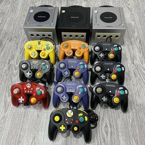 Nintendo ニンテンドー GAMECUBE ゲームキューブ本体 3台 DOL-001 DOL-001 コントローラー DOL-003 6個 ホリ コントローラー 4個 まとめて