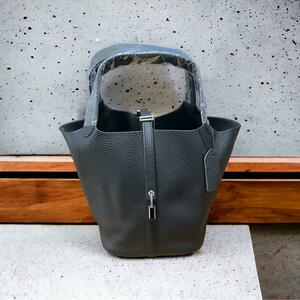  large ③ popular original leather bucket type handbag bucket bag Cube bag ....