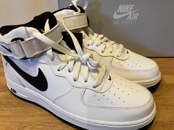 27.5cm NIKE AIR FORCE 1 MID '07 WHITE/BLACKナイキ エアフォース1新品国内正規US9.5