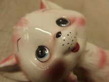 0540074w【KKJAPAN 加藤工芸 ポップ 陶器製 猫 置物】ピンク系/昭和レトロ/ペア/ねこ/ネコ/インテリア/中古品_画像6