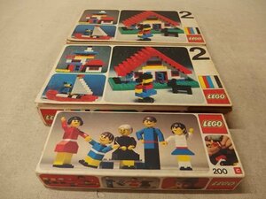 0540258s【LEGO 1974年 200c 2シリーズ まとめて】パーツ欠品等アリ/箱入り/ビンテージ/送料400g程度/レゴ ブロック/中古品