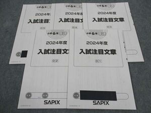 WM05-100 SAPIX 小6年 サピックス 国語 2024年度 入試注目文章01〜05 5回分 09s2D