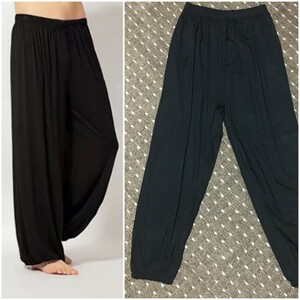  remainder a little new goods Asian ethnic monkey L long pants black plain hem rubber man and woman use .... futoshi ultimate . immediately buy OK [ price cut un- possible ]