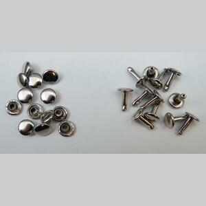 即決/両面カシメ/ニッケル/長足・頭8mm・足10mm/100組/E3