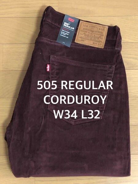 Levi's 505 REGULAR FIT CORDUROY W34 L32