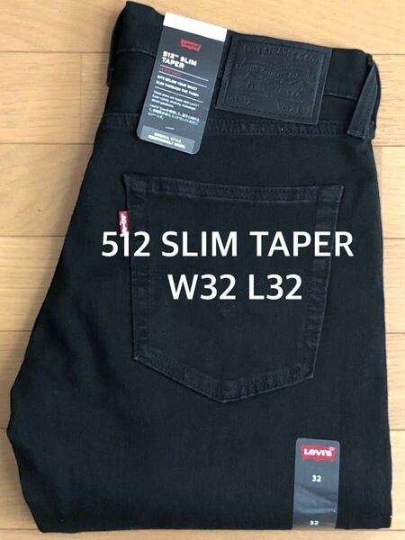 Levi's 512 SLIM TAPER BLACK NIGHTSHINE W32 L32