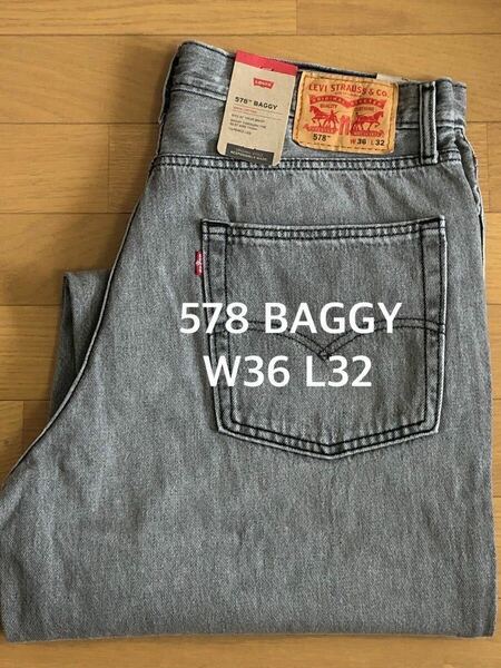 Levi's 578 BAGGY GRAY STONEWASH W36 L32