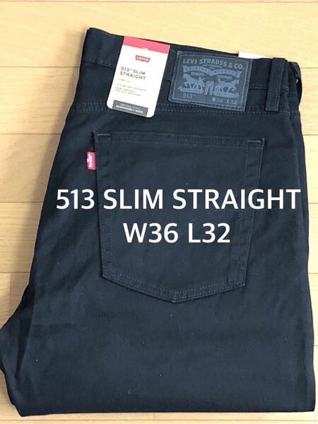 Levi's 513 SLIM STRAIGHT BLACK JET W36 L32