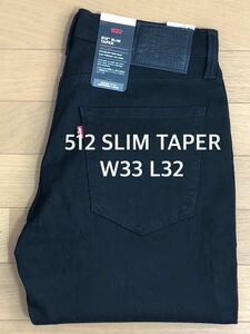 Levi's 512 SLIM TAPER BLACK NIGHTSHINE W33 L32