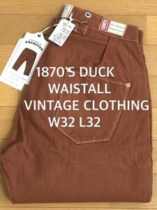 Levi's VINTAGE CLOTHING 1870'S DUCK WAISTALL NAPLES BROWN RINSE W32 L32