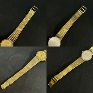EDc049Y06 クォーツ RADO ラドー 133.5301.2 ゴールドカラー文字盤 4P石付き レディース腕時計の画像9