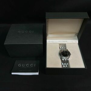FEc191D06 кварц GUCCI Gucci 5500 M 3 стрелки чёрный циферблат серебряный цвет женские наручные часы SWISS
