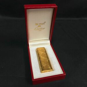 GEc184D06 Cartier カルティエ オーバル ガスライター 喫煙グッズ 喫煙具 ゴールドカラー PARIS 箱付き