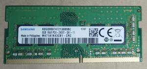 ★ラスト１★ご希望枚数【正常動作品/ジャンク扱】8GB ノートパソコン メモリ 増設 サムスン M471A1K43CB1-CRC DDR4 2400MHz (PC4-19200)