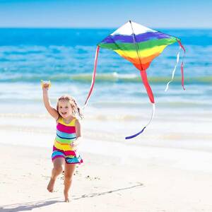 虹凧＆糸巻（90m糸） カイト 凧 おもちゃ 凧揚げ 子供 玩具 たこあげ よく飛ぶ