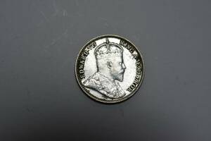 （１７０－K）阿波コイン　セイロン　１０ｃ銀　1902年　１．２ｇ　美品クラス
