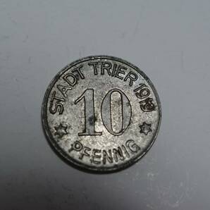 （１７３－G）阿波コイン STADT TRIER １０P亜鉛 1919年 ３．６ｇ 両面錆あり 極美品クラスの画像1