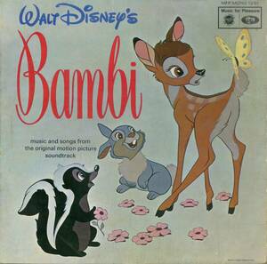 A00589165/LP/ウォルト・ディズニー / フランク・チャーチル & エドワード・プラム(音楽)「Walt Disneys Bambi バンビ OST (MFP-1251・サ
