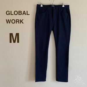 グローバルワーク M メンズ テーパードパンツ カジュアルパンツ ネイビー