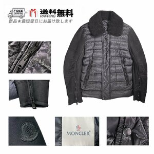 I456 (2) .. Moncler Moncler Mongioie Sheep Leather Down Men ★ 999 Black