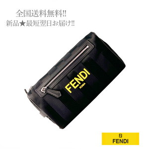 I782.. FENDI フェンディ BEAUTY POUCH トラベル ビューティーポーチ ケース ロゴ 7VA494 ADMA F0GXN ★ ブラック