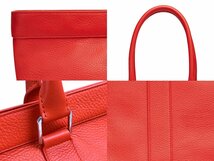 J233.. BOTTEGA VENETA ボッテガ ヴェネタ トートバッグ レザー イタリア製 ★ 6541 TOMATO_画像6