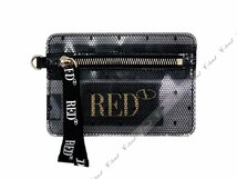 K807-M.. Red Valentino レッドヴァレンティノ BELT ベルト ポーチ ケース レザー 小物入れ ロゴ イタリア製 ★ ブラック_画像3