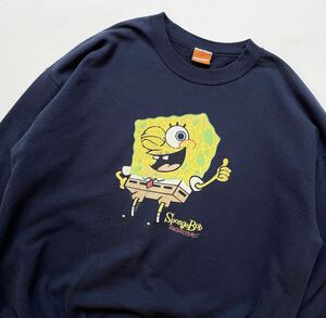 2002s Nickelodeon ニコロデオン オフィシャル Sponge Bob スポンジボブ ビンテージ スウェット 90s 00s アニメ キャラクター ビックサイズ