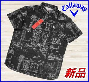 【国内正規品】60%OFF◆キャロウェイゴルフシャツCallawayレッドレーベル◆定価:17,600円◆半袖ポロプルオーバー鹿の子Mブラック黒