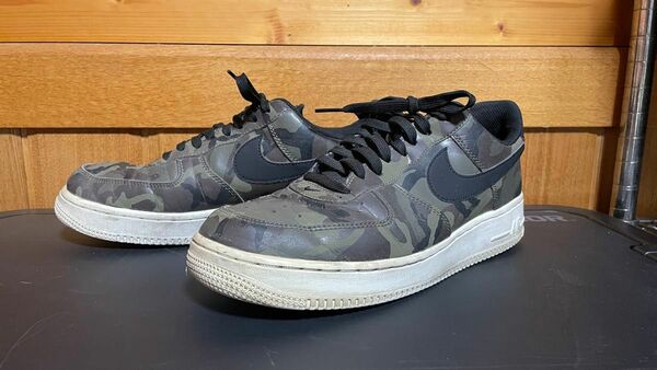 26.5cm【送料無料】Nike ナイキ Air Force 1 エアフォース Low カモ柄 Camo Olive 中古