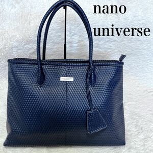 美品 nano universe イントレチャート ベースメント トートバッグ ナノユニバース 大容量 特大サイズ