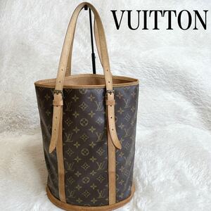 LOUIS VUITTON モノグラム バケット GM トートバッグ レザー ヴィトン ショルダーバッグ バケツ 