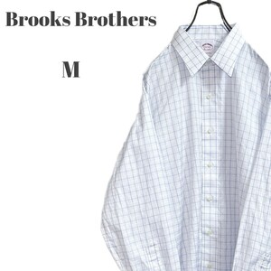 Brooks Brothers ブルックスブラザーズ 長袖シャツ ライトブルー ホワイト チェック メンズ Mサイズ相当