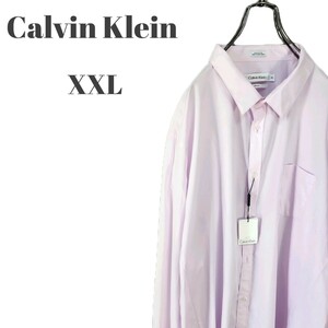 Calvin Klein Calvin Klein long sleeve shirt slim Fit . with pocket light purple large size men's XXL size 