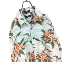 NAUTICA ノーティカ 半袖 アロハシャツ 胸ポケット付き シルク素材 ベージュ系 花柄 メンズ XLサイズ_画像6