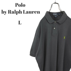 Polo by Ralph Lauren ポロバイラルフローレン 半袖ポロシャツ メンズ Lサイズ ポニー刺繍ロゴ グレー