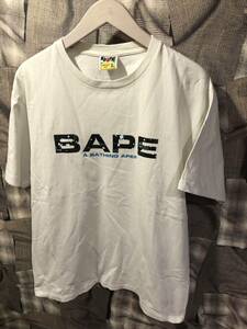 1円 ★ A BATHING APE アベイシングエイプ CAMO BAPE TEE ★ 送料520円OK ★ 半袖Tシャツ サイズXL ホワイト　FK