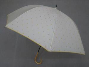 . rain combined use umbrella parasol long umbrella hand opening Switzerland dot white new goods 