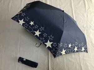 晴雨兼用傘　日傘　折りたたみ傘　カットワークスター　ネイビー　新品