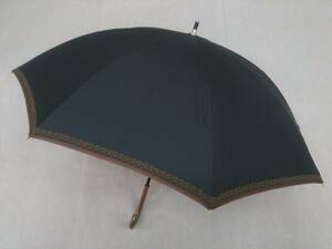 晴雨兼用　日傘　長傘（手開き）　遮光遮熱レース　黒×裏ブラウン　新品