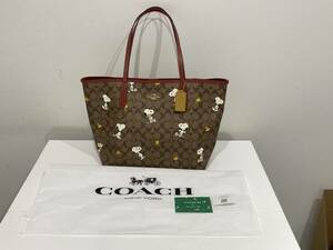 2405222 COACH コーチ CF166 トートバッグ COACH×PEANUTS スヌーピー ウッドストックコラボ