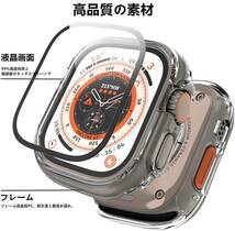 Apple Watch Series 8 ultra 49 mm 用 ケース 一体型 タッチセンシティブ 全面保護 高透光率 傷防止 気泡防止 指紋防止 防塵 (49mm, 黒)_画像5