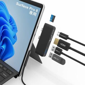 Surface Pro 8 USBハブ 4K HDMIポート (ディスプレイ+データ+PD充電) + USB3.0 + USB2.0 + TF (Micro SD) カードスロット マルチポート 