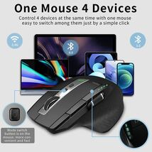 マルチデバイス Bluetoothマウス 最大4デバイス接続 調整可能DPI 人間工学に基づいた設計快適な使用 ラップトップ Macbook タブレット_画像2