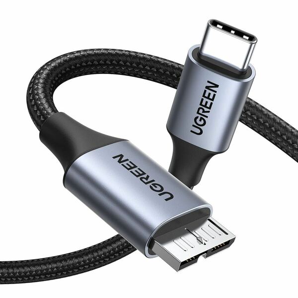 UGREEN USB C to Micro Bケーブル 1m USB 3.1 10Gbps高速データ転送 外付けhddケーブル マイクロ外付けHDD/SSD ハードドライブ