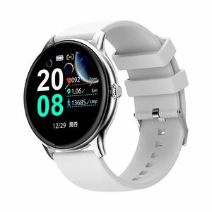 スマートウォッチ Bluetooth5.0 丸型 活動量計 超薄型 iPhone/アンドロイド対応 Smart Watch 着信/メッセージ通知 スポーツウォッチ