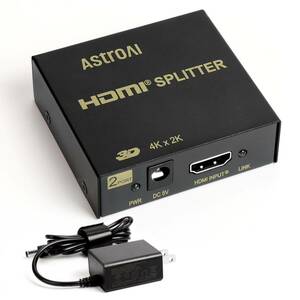 AstroAI HDMI 分配器 HDMI スプリッター HDMI 同時出力 1入力2出力 アダプターPSE認証 同時出力 4K 3D HDCP Ver 1.4 